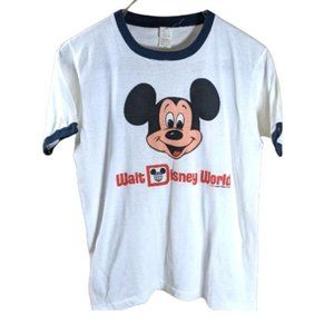 Vintage VTG Tropix Togs Character White Tee Mickey Mouse - Large